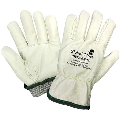 Global Glove FR Cowhide Leather A4 Cu Resistant Drivers Gloves CR3200-LG