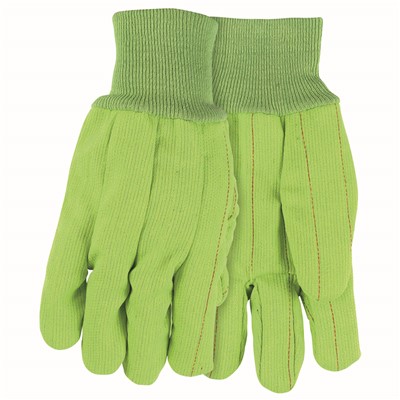 Hi-Vis Green Double Palm Cotton Canvas Gloves 183GN
