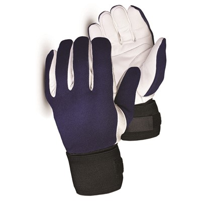 - Superior® VibraStop™ Goatskin Leather Palm Gloves Full Finger BLU