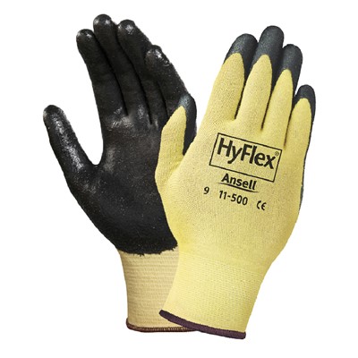- Ansell HyFlex 11-500 Nitrile Coated Cut Resistant Gloves