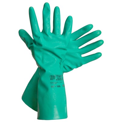 Ansell Sol-Vex 15mil Size 8 Green Nitrile Gloves 37-155-08