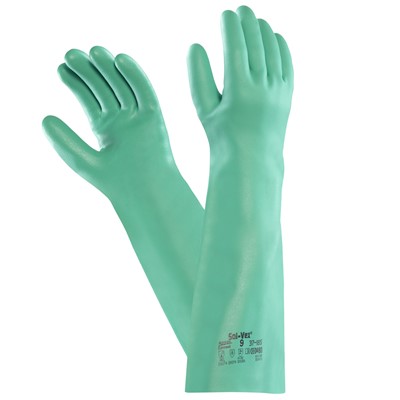 - Ansell Solvex Nitrile Gloves 18in GRN