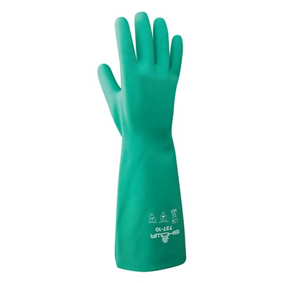 Showa Nitri-Solve 15mil Size 11 Green Nitrile Gloves 727-11