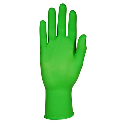 - Showa N Dex Fluorescent Green PF Nitrile Disposable Gloves 4Mil