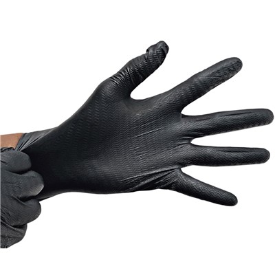 - Akers Black Gripper PF Nitrile Disposable Gloves