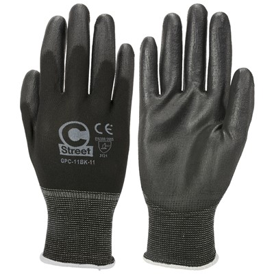 C Street 15 Gauge Polyurethane Coated Gloves 11BK-11