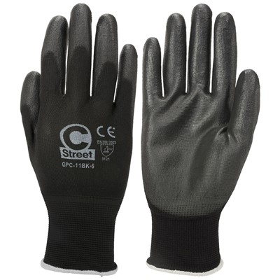 - C Street 11BK Polyurethane Coated Gloves