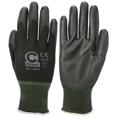 C Street 15 Gauge Polyurethane Coated Gloves 11BK-8