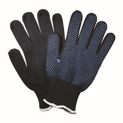- C Street String Knit Plastic Dot Blue Gloves