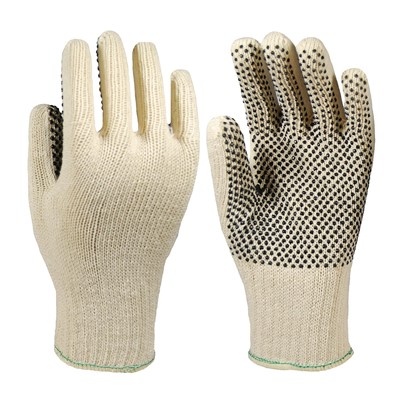 - C Street String Knit Plastic Dot Natural Gloves