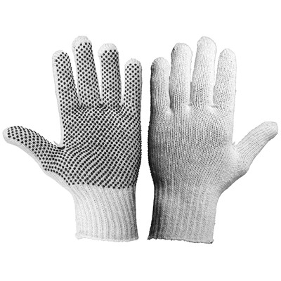 - C Street String Knit Plastic Dot White Gloves