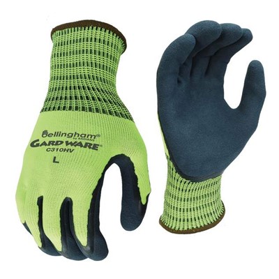 Bellingham Gard Ware Hi-Viz Latex Coated Gloves C310-HVG-MD