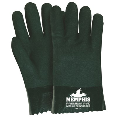 Gloves PVC 10in FC 2-Dip Rough GRN - GVC-327GJ