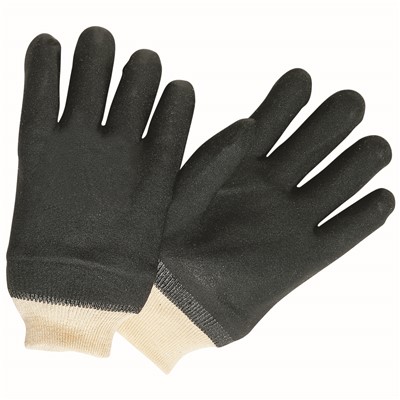 Gloves PVC FC 2-Dip Rough BLK - GVC-602BJ