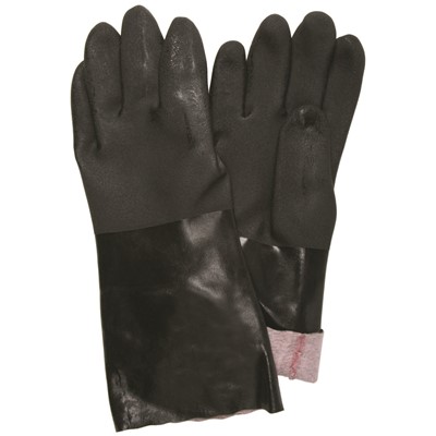 Double Dip Black PVC Gloves 635BJ - 12 Pair