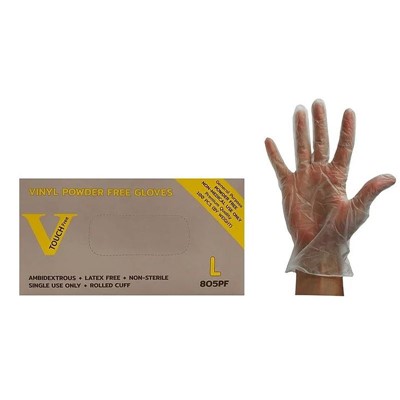 Gloves Vinyl 5mil PF CLR MD - GVY-805PF-MD