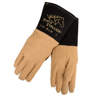 Black Stallion Premium Deerskin Tig Welding Gloves 25D-LG