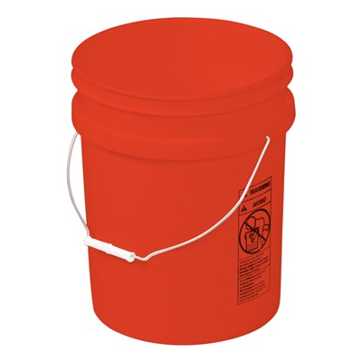 5 Gallon Open-Head Plastic Tapered Red Pail PAIL-5RD