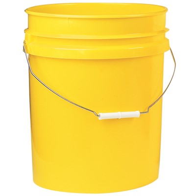 5 Gallon Open-Head Plastic Tapered Yellow Pail PAIL-5LW