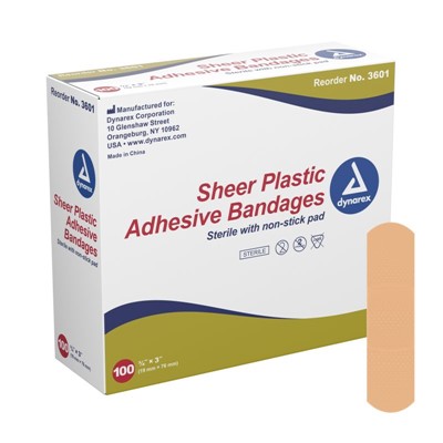 Dynarex Plastic Bandages - Box of 100