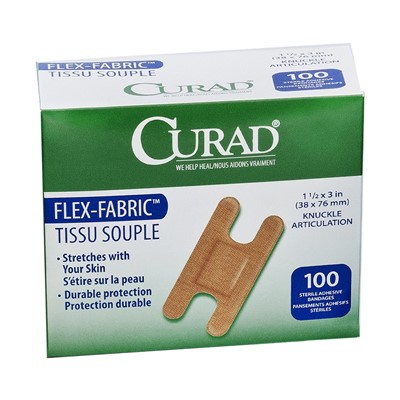 Curad Knuckle Bandages Flex-Fabric Box of 100 WKB-100