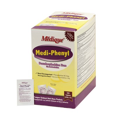 Medique Medi-Phenyl Decongestant Tablets Box of 250 Packs 200513
