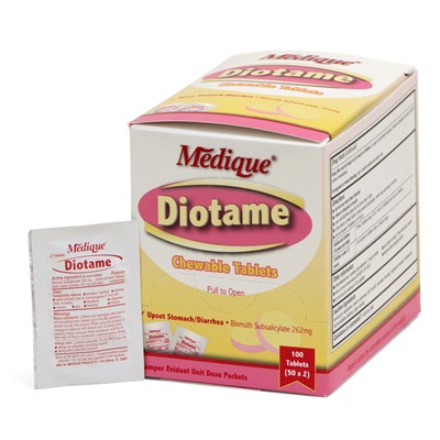 Medique Diotame Chewable Antacid Tablets Box of 50 Packs 22033