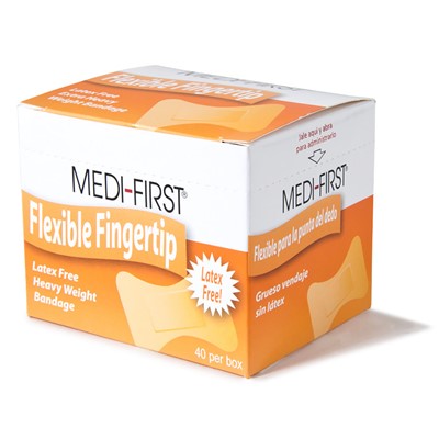 Medi-First Woven Adhesive Fingertip Bandages - Box of 40