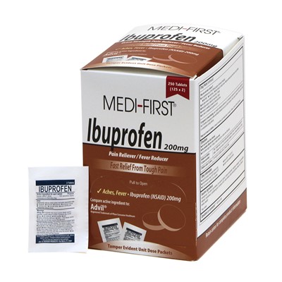 Medi-First Ibuprofen Tablets Box of 125 Packs 80848