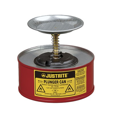 - Justrite Steel Plunger Dispensing Can RED