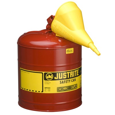 Justrite Type I Steel 5 Gallon Safety Can with Funnel 7150110