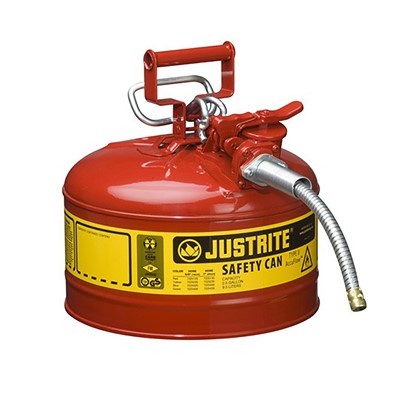 JUSTRITE 7250130 5 gal Red Steel Type II Safety Can for Flammables 