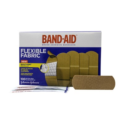 Johnson & Johnson Flexible Fabric Band-Aids - Box of 100