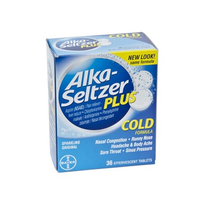 Alka-Seltzer Plus Cold Effervescent Tablets - Box of 18