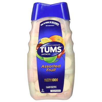 Tums Chewable Antacid Tablets - 160 Tablet Bottle