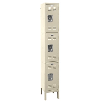Premium Triple Fully-Assembled Tan Wardrobe Locker U1258-3A-PT
