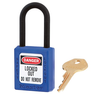 Master Lock Zenex Blue Thermoplastic Safety Padlock with Dielectric Shackle