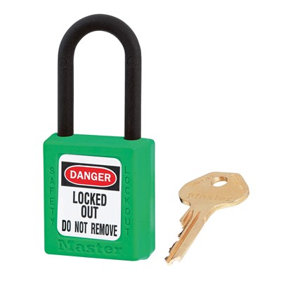 Master Lock Green Thermoplastic Safety Padlock with Dielectric Shackle