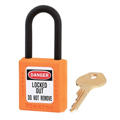Master Lock Orange Thermoplastic Safety Padlock with Dielectric Shackle
