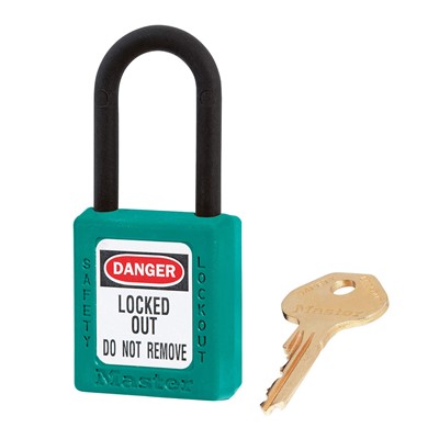 Master Lock Zenex Teal Thermoplastic Safety Padlock with Dielectric Shackle