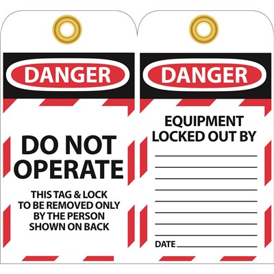 NMC Lockout Tags - Danger Do Not Operate Equipment Tag-Out