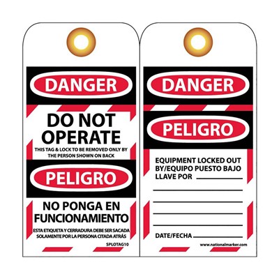 Do Not Operate - Bilingual Lockout Tag