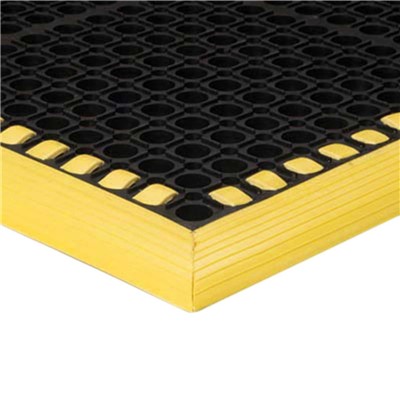 Apache Safety Tru-Tread 40"x124" Black/Yellow Drainage Mat