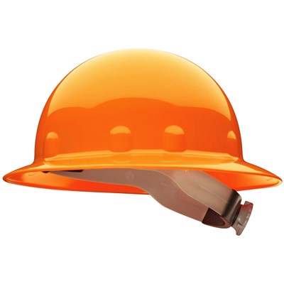 Fibre-Metal 8-Point Ratchet Hi Vis Orange Full Brim Hard Hat E1RW-HVO