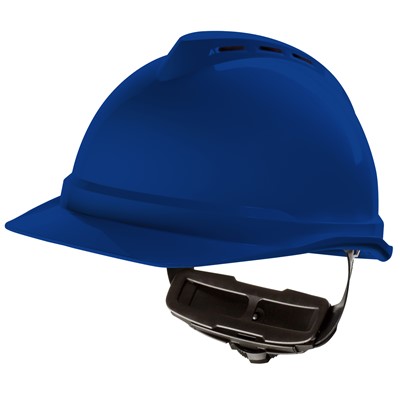 MSA V-Gard 500 4-Point Ratchet Blue Hard Hat 10034019