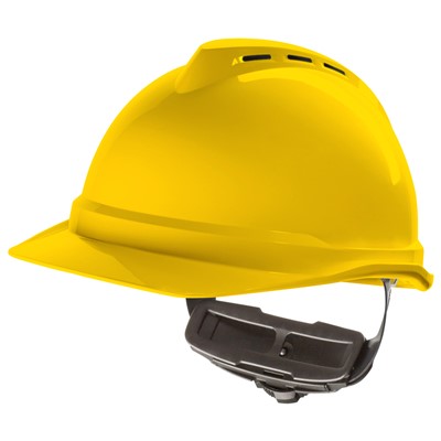 MSA V-Gard 500 4-Point Ratchet Yellow Hard Hat 10034020