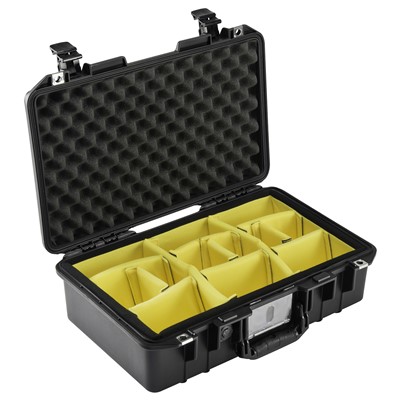 Pelican Black Medium Air Case with Padded Dividers 1485AIRWD-BLK