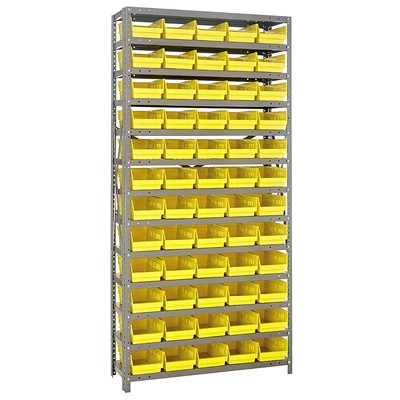 Quantum Steel Shelving System and Yellow Bins 1275-102YL