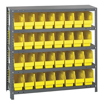 Quantum Steel Shelving System with 32 Yellow Bins 1839-203YL