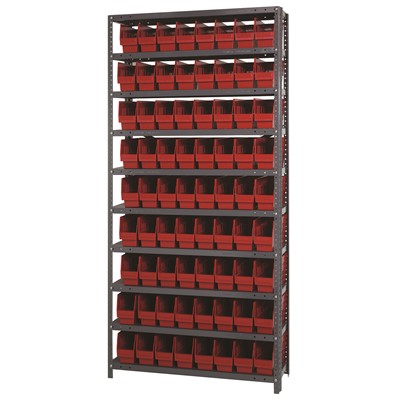 Quantum Steel Shelving System with 72 Red Bins 1875-203RD